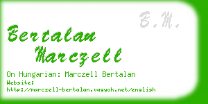 bertalan marczell business card